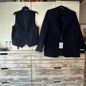 ✨ Milano KNY Boys Suit Jacket & Vest Set Size 18 Blue NWT Formal Wedding ✨